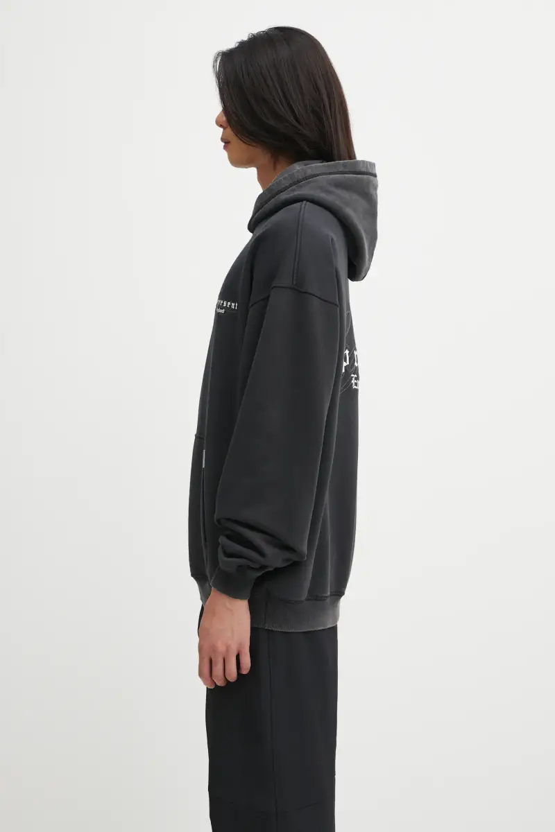 felpa in cotone Owners Club uomo colore grigio con cappuccio OCM41113 miniatura 2