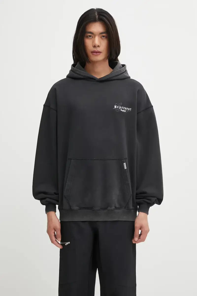 felpa in cotone Owners Club uomo colore grigio con cappuccio OCM41113