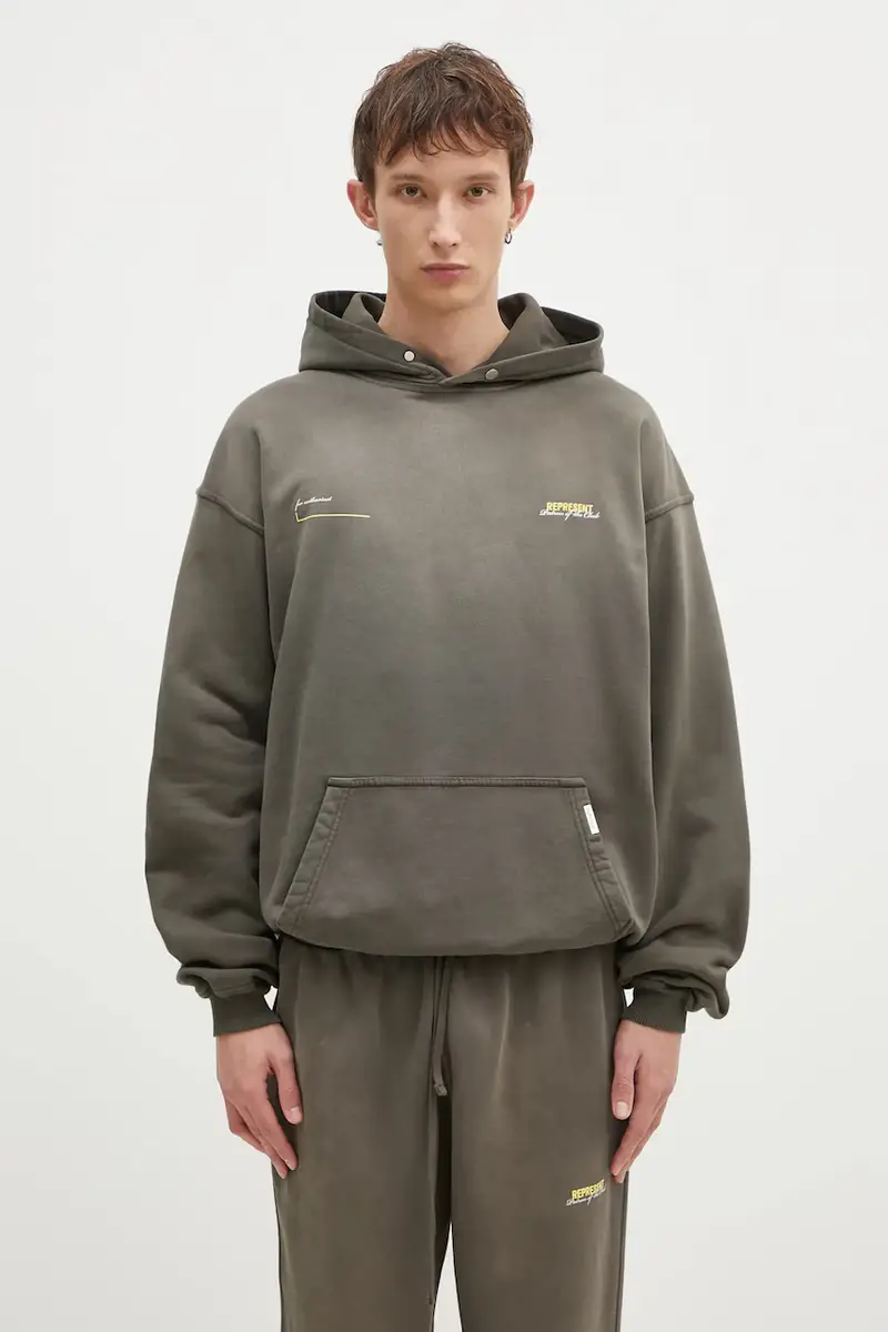 felpa in cotone Patron Of The Club Hoodie uomo colore verde con cappuccio MLM4270.16 miniatura 3