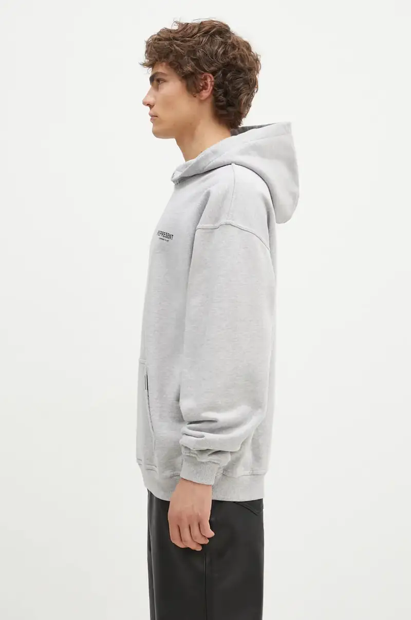 felpa in cotone Represent Owners Club Hoodie uomo colore grigio con cappuccio OCM41113.158 miniatura 2