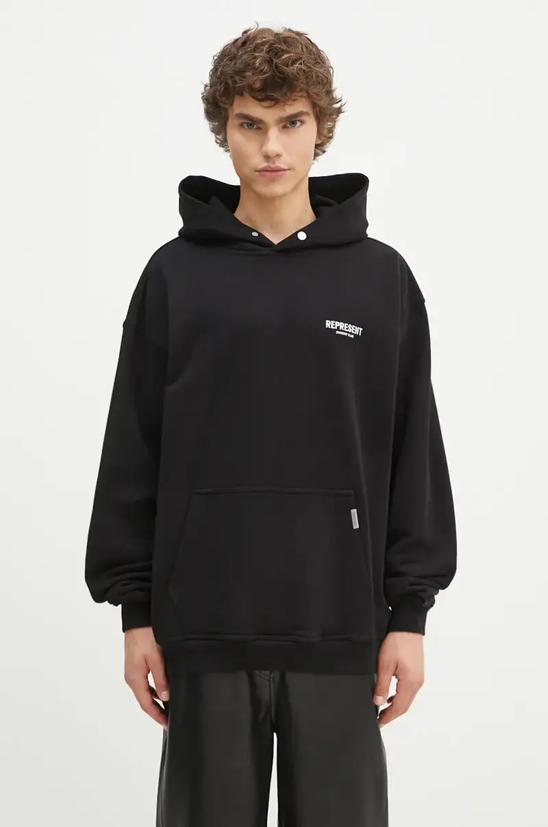 felpa in cotone Represent Owners Club Hoodie uomo colore nero con cappuccio OCM41113.001 miniatura 3