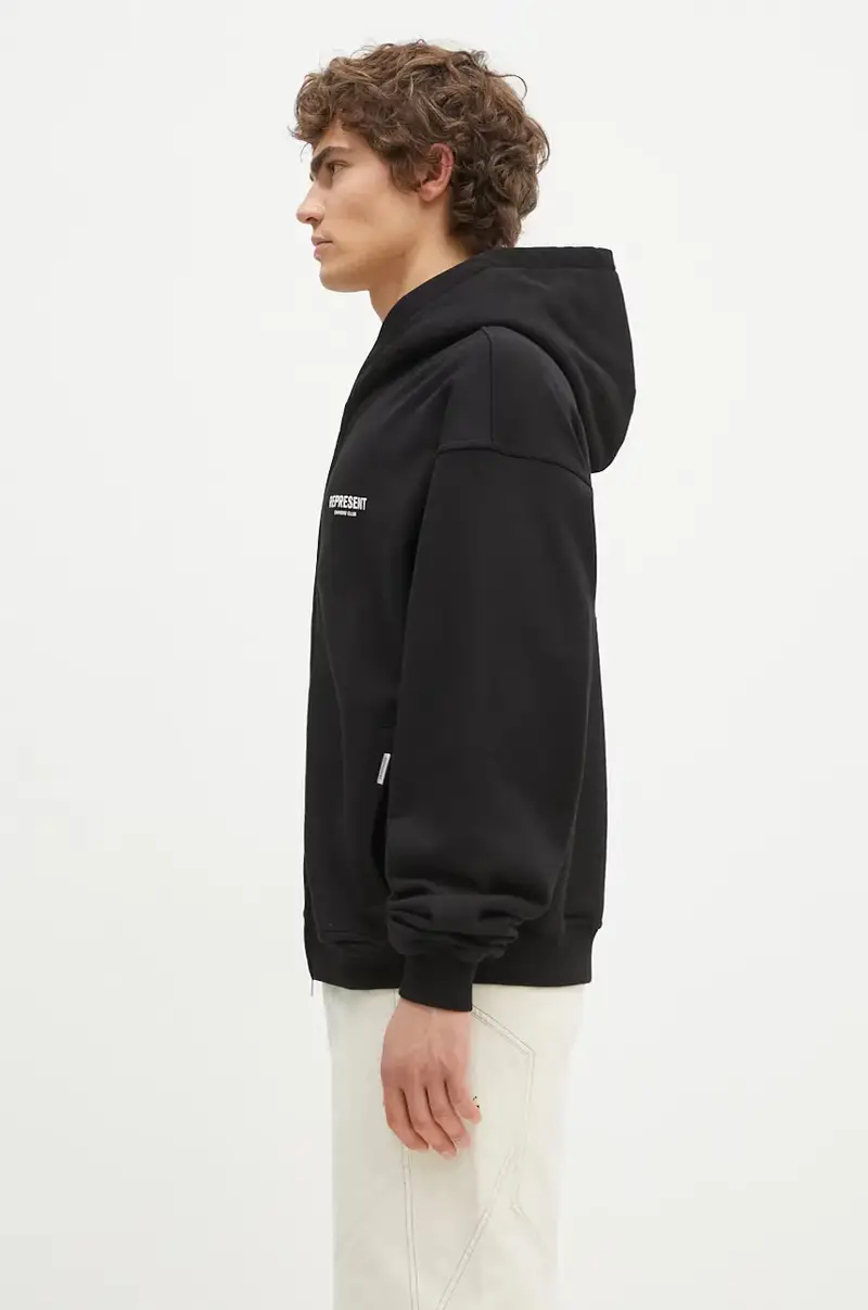 felpa in cotone Represent Owners Club Zip Hoodie uomo colore nero con cappuccio OCM41122.001 miniatura 2