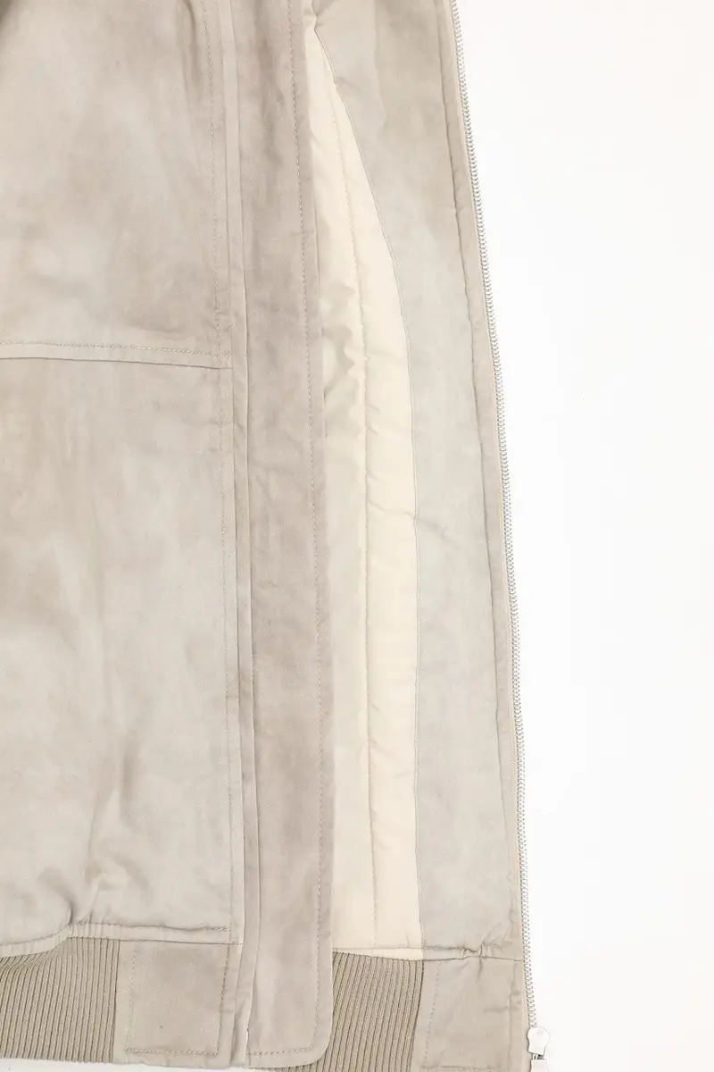 giacca Hooded Bomber (Washed) colore beige MLM100127 miniatura 5