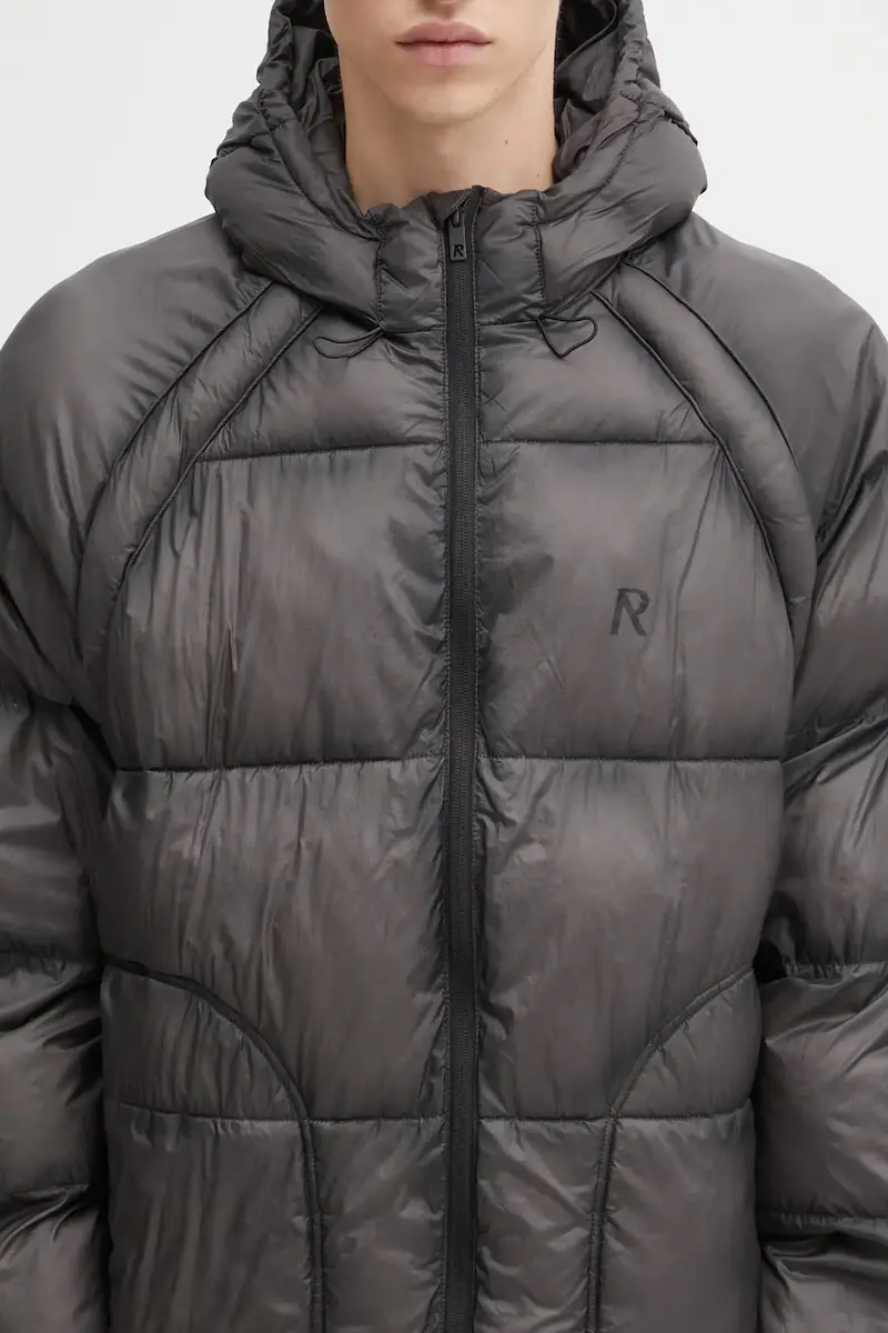 giacca Translucent Hooded Puffer colore nero MLM100120 miniatura 4