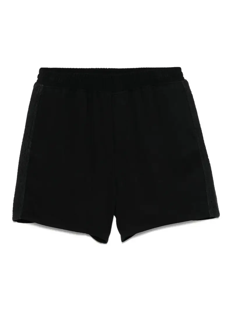 Pantaloncini con pannello in maglia Nero