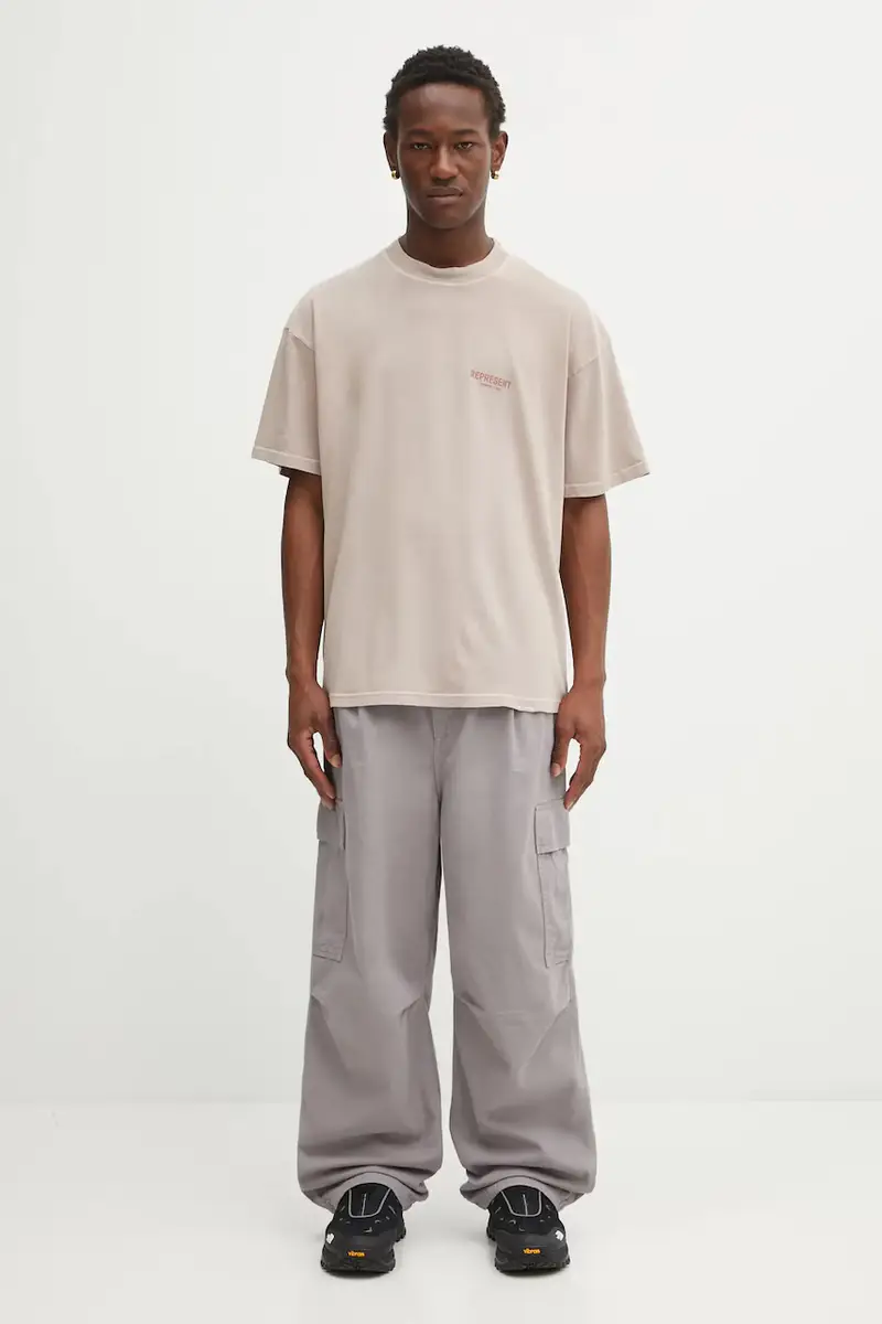 Represent T-shirt Uomo Beige 3484338 miniatura 5
