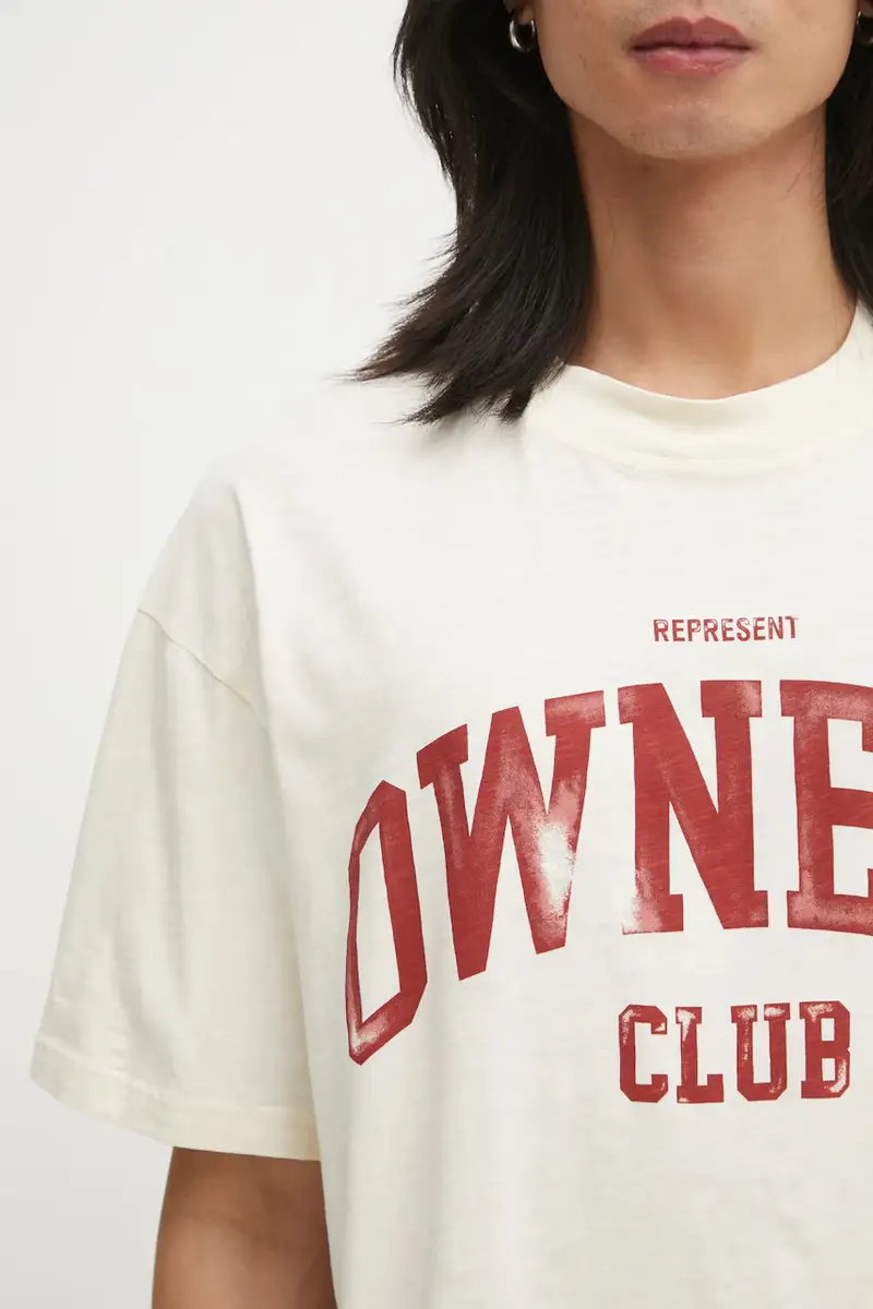 Represent T-shirt Uomo Beige 3830396 miniatura 4