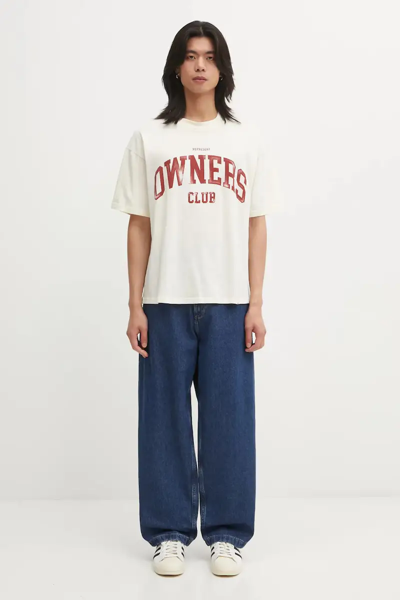 Represent T-shirt Uomo Beige 3830396 miniatura 5