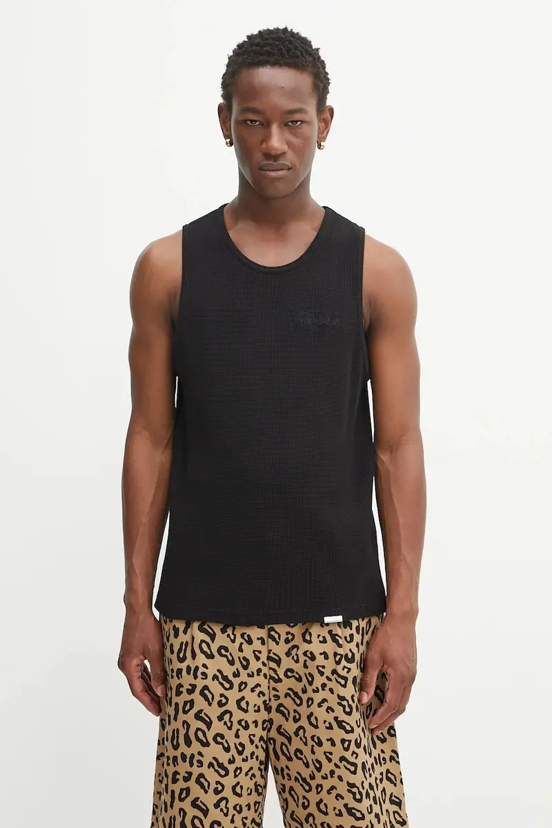 t-shirt in cotone Waffle Vest colore nero MLM4186.01