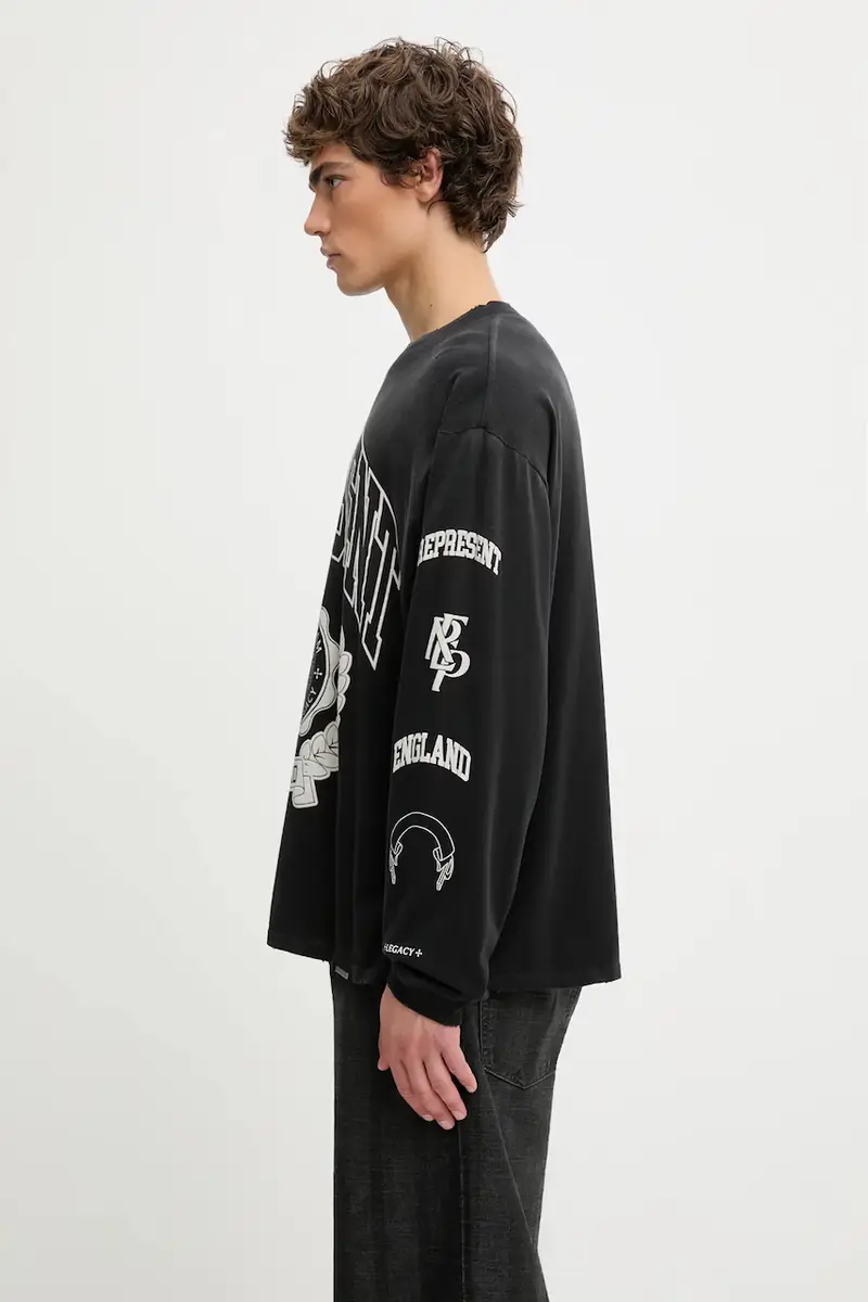 top a maniche lunghe in cotone Legacy Crest colore nero MLM100371 miniatura 2