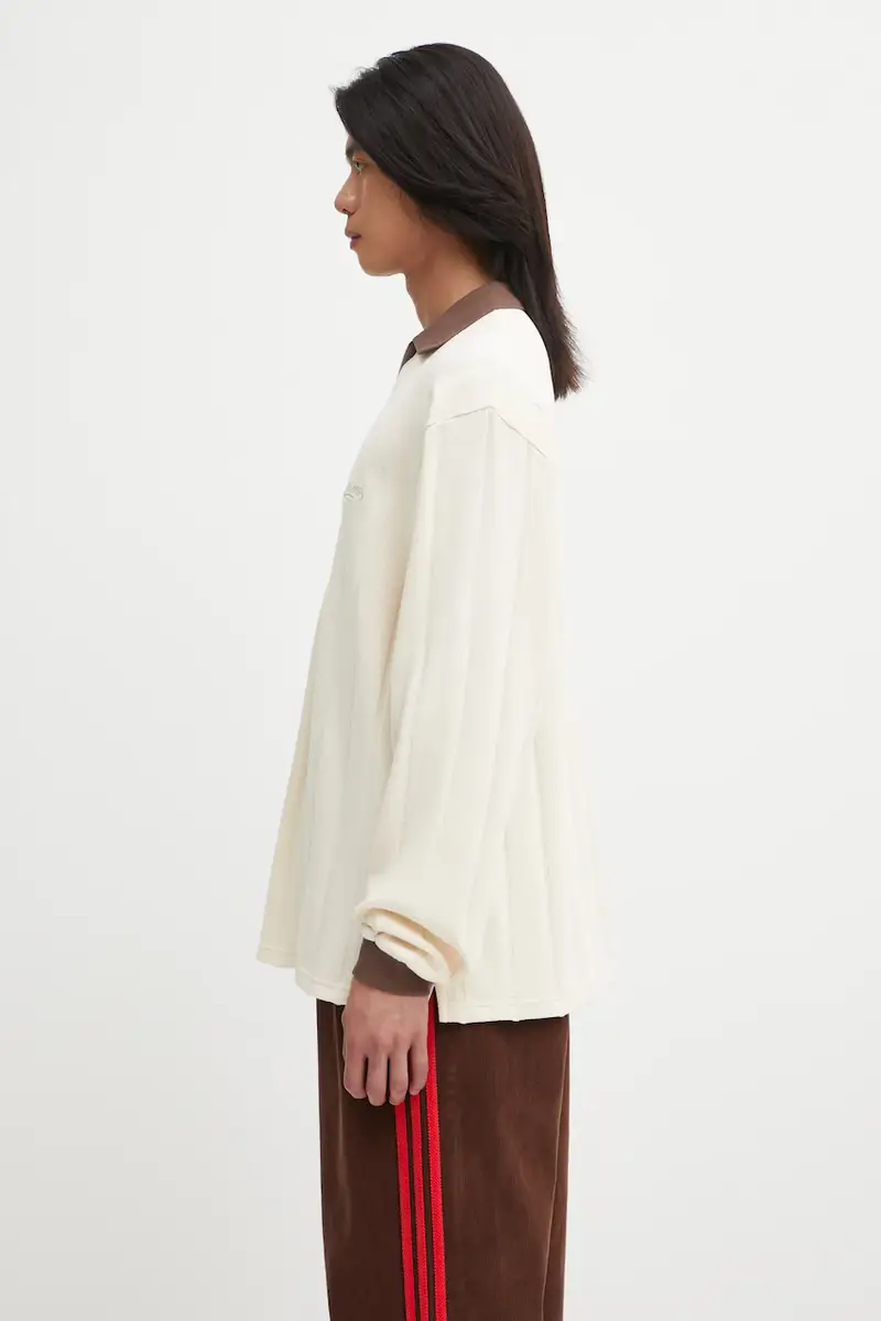 top a maniche lunghe in cotone Ls Retro Football colore beige con applicazione MLM100277 miniatura 2