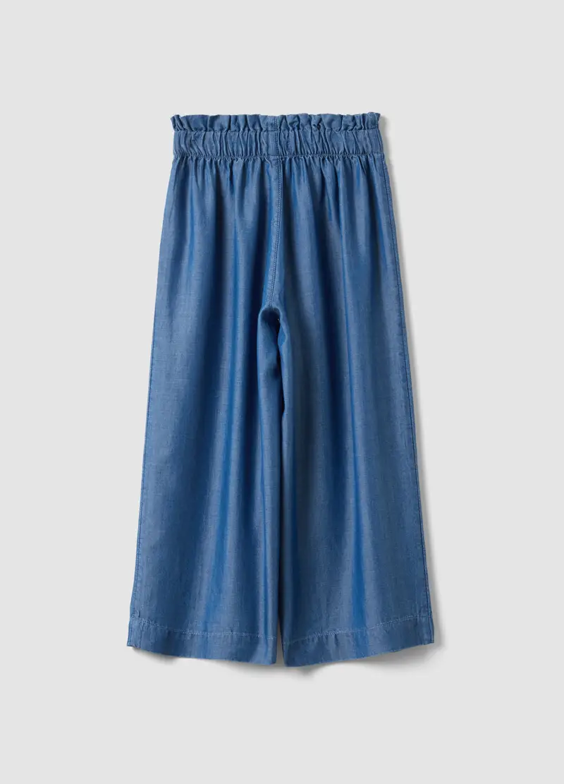 Jeans Culotte In Puro Lyocell Blu Da Bambina Regular Fit, Blu miniatura 2