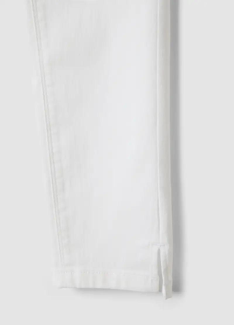 Jeans In Misto Cotone Denim Elasticizzato Bianchi Skinny Fit, Donna, Bianco miniatura 2