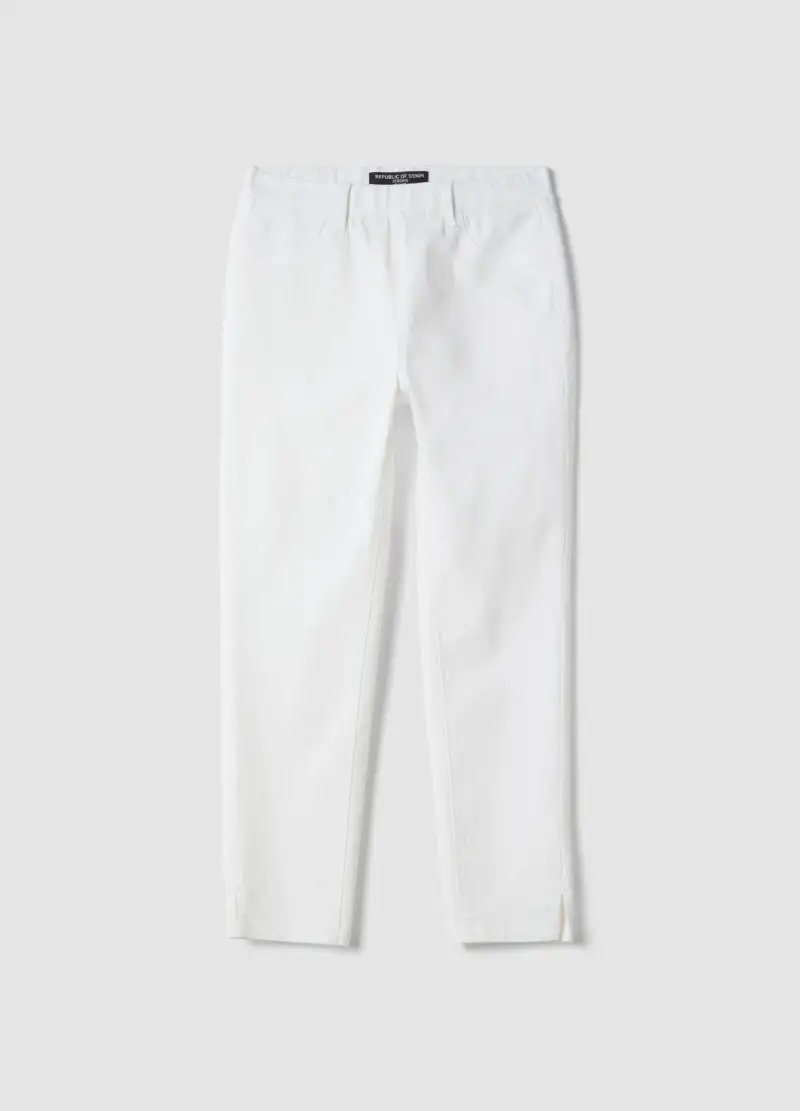 Jeans In Misto Cotone Denim Elasticizzato Bianchi Skinny Fit, Donna, Bianco