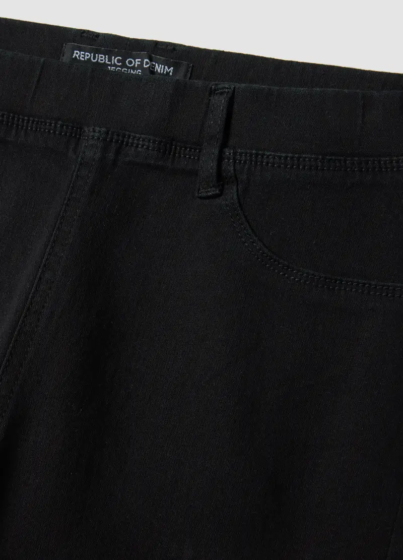 Jeans In Misto Cotone Denim Elasticizzato Nero Skinny Fit, Donna, Nero miniatura 2