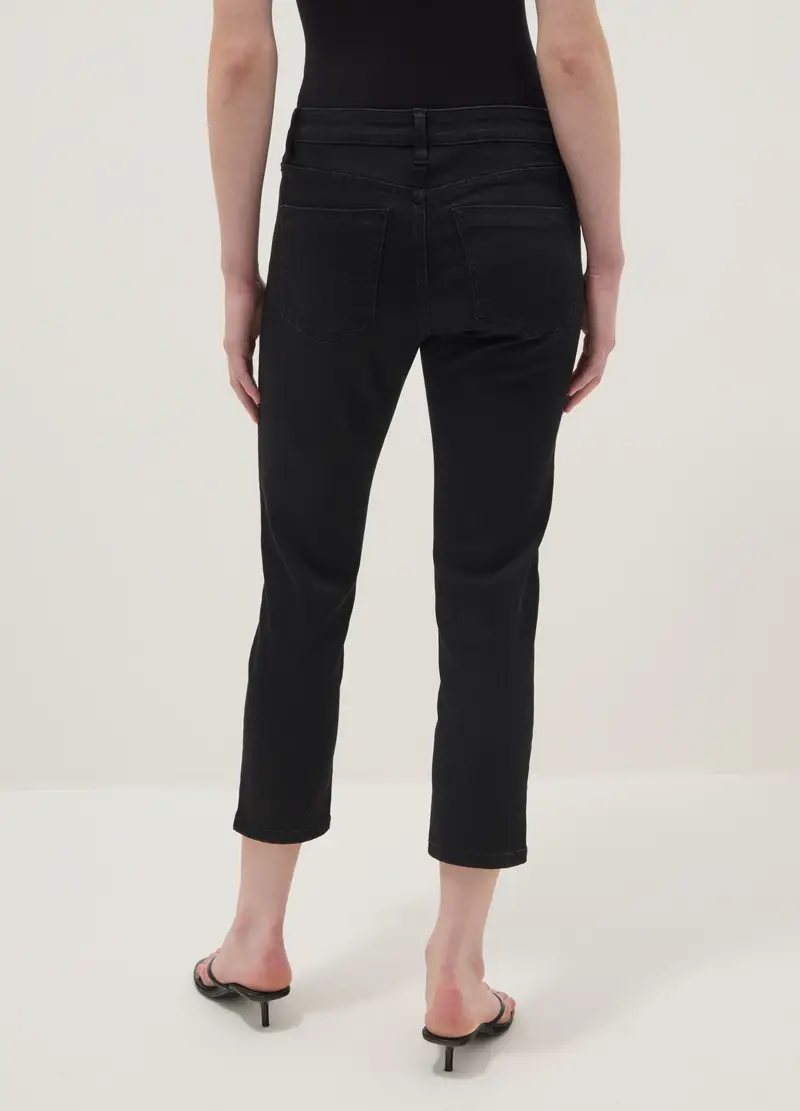 Jeans Neri Skinny In Cotone E Viscosa Elasticizzato, Donna, Nero miniatura 3
