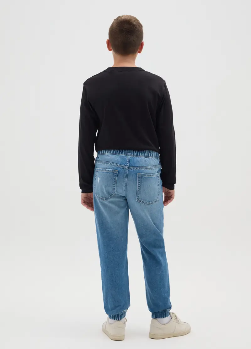Jog Denim Da Ragazzo In Puro Cotone Blu Regular Fit, Bambino, Denim miniatura 2
