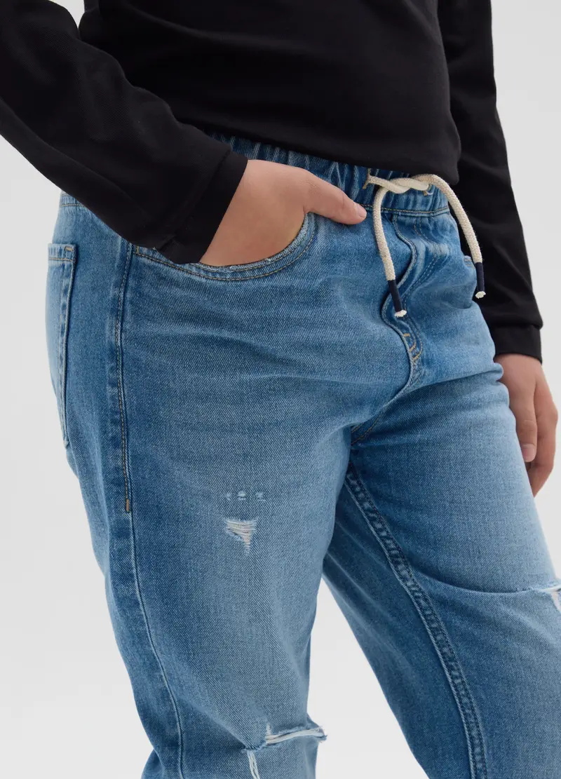 Jog Denim Da Ragazzo In Puro Cotone Blu Regular Fit, Bambino, Denim miniatura 3