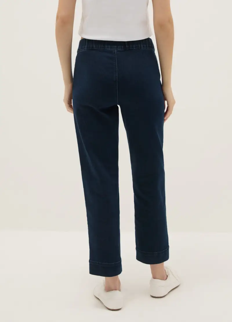 Pantaloni Chino In Misto Cotone Blu Slim Fit, Donna, Blu miniatura 3