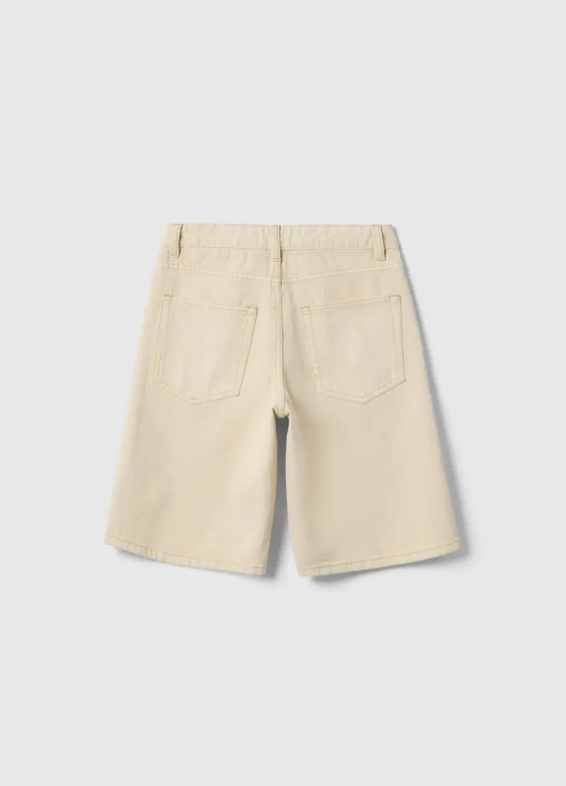 Shorts Baggy In Puro Cotone Beige Da Ragazzo, Bambino, Beige miniatura 2