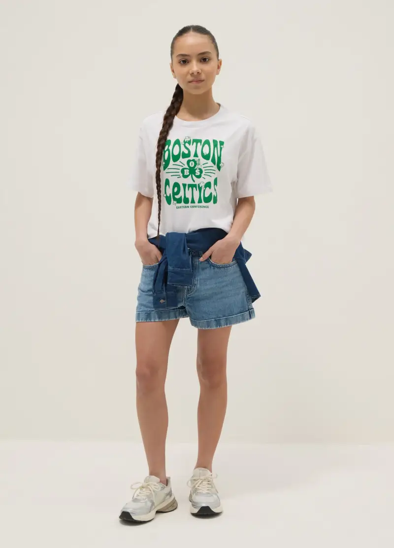 Shorts Denim Blu In Puro Cotone Da Ragazza Regular Fit, Bambina, Denim