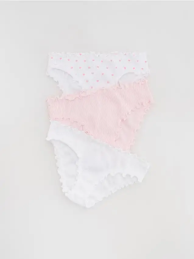 3 paia di slip in cotone - bianco