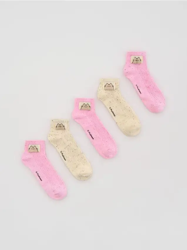 Reserved 5 paia calze Pusheen con patch - multicolore
