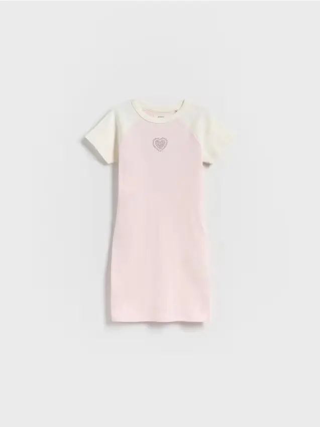 Abito a costine - rosa pastello