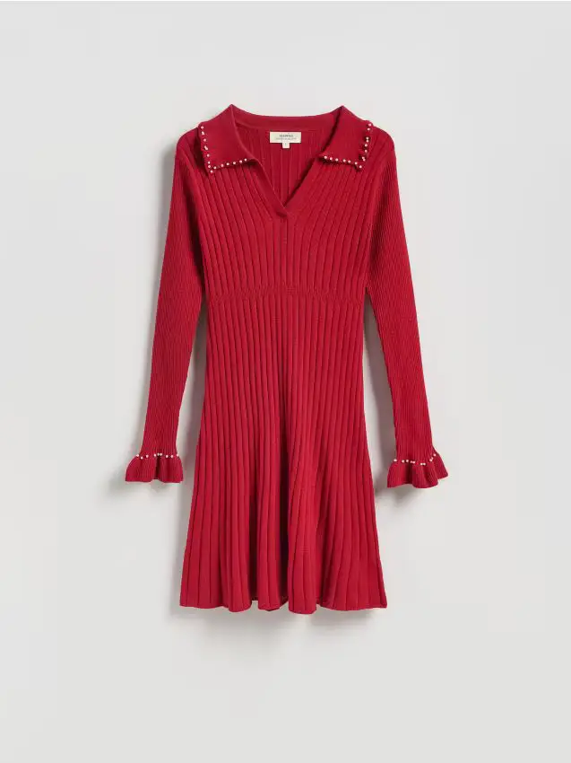 Abito con colletto - rosso