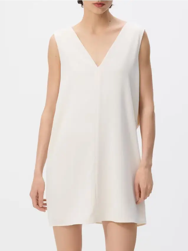 Abito con fiocco sulla schiena - panna