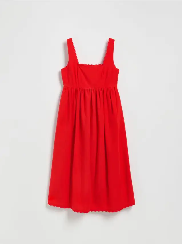 Abito con miscela di lino - rosso