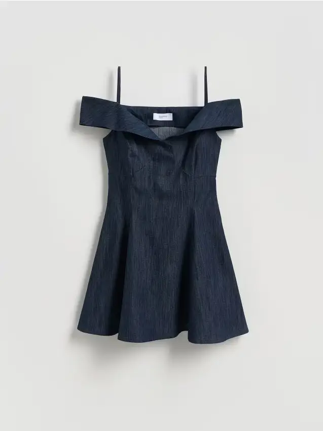 Abito con spalle scoperte - blu