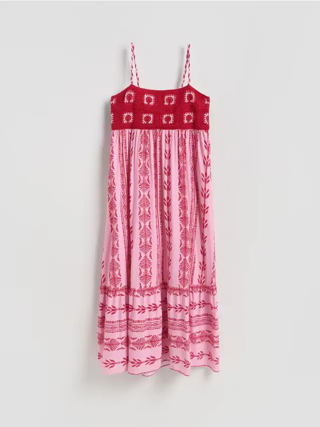 Abito con spalline decorative - multicolore