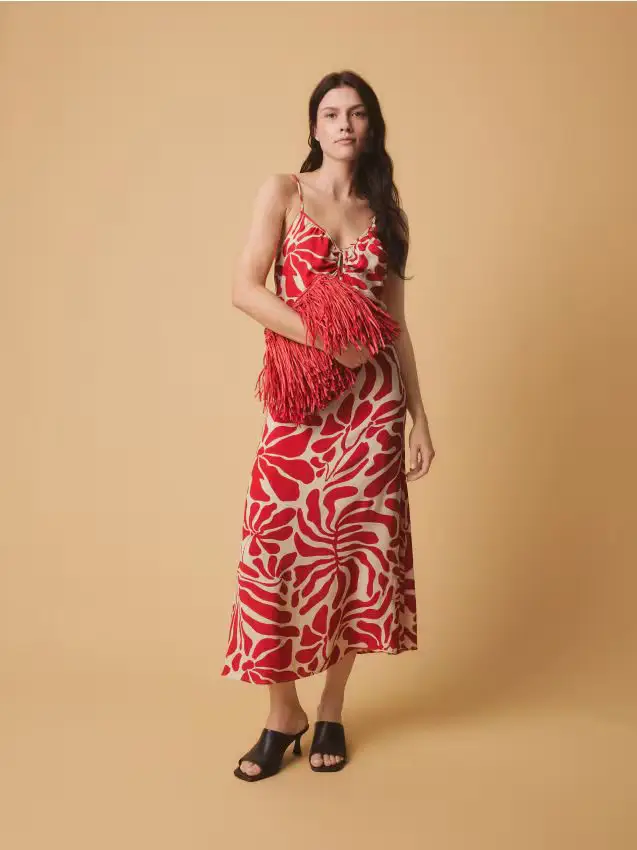 Abito fantasia - rosso