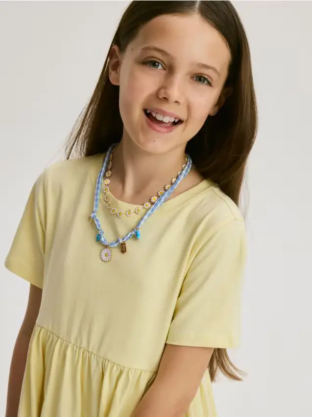 Abito in cotone - giallo chiaro