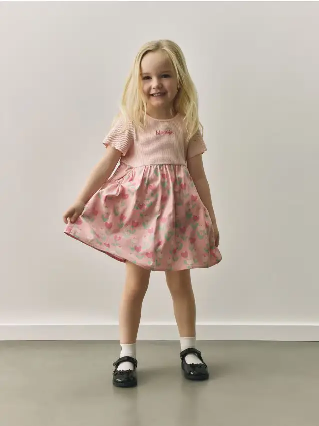 Abito in cotone - rosa pastello