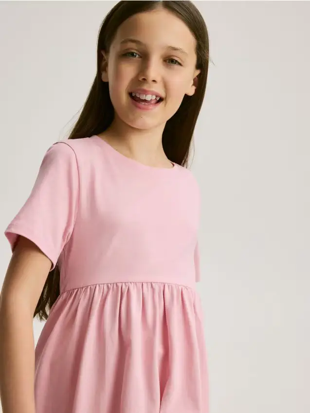 Reserved Abito in cotone - rosa pastello