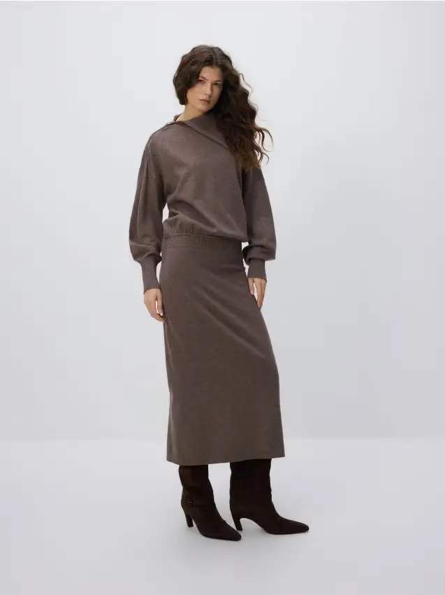 Abito in misto lana - caffè