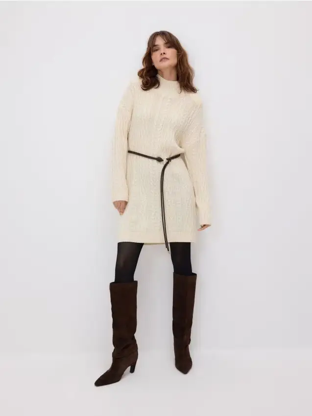 Abito in misto lana - panna