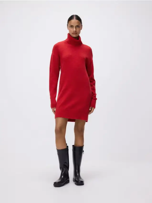 Abito in misto lana - rosso