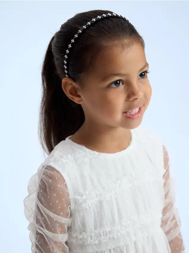 Abito in tulle ricamato - bianco