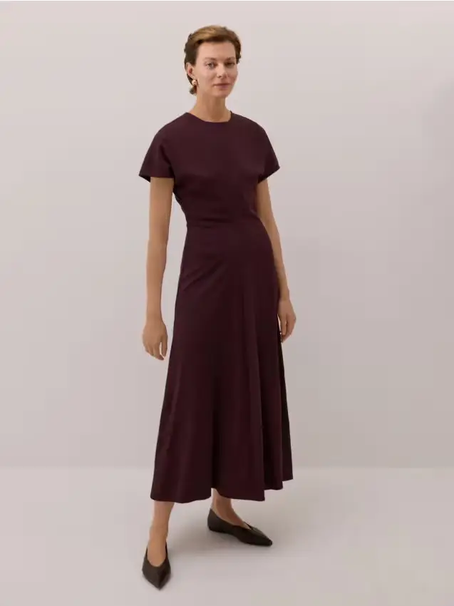 Abito in viscosa - mogano