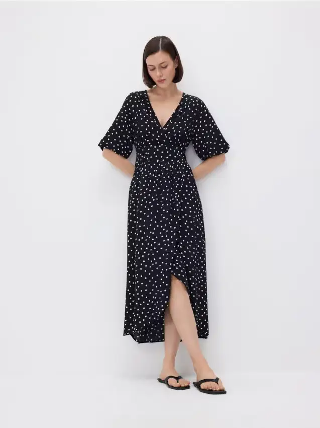 Abito in viscosa - nero