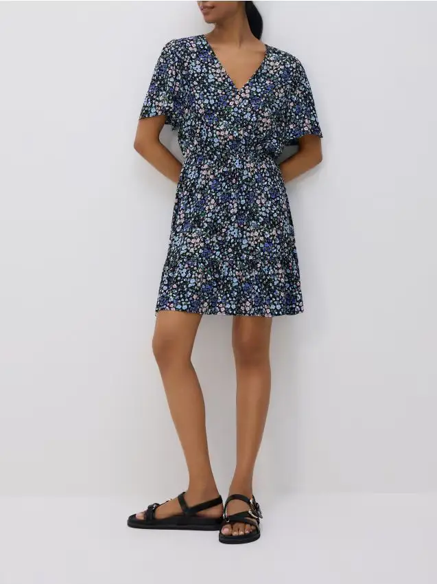 Abito in viscosa - nero