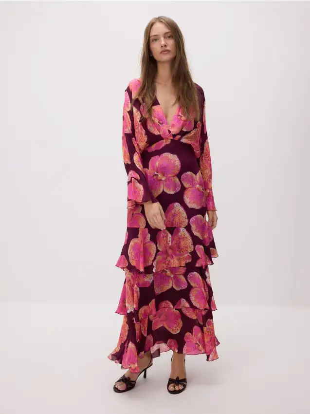 Abito maxi con fantasia originale - multicolore