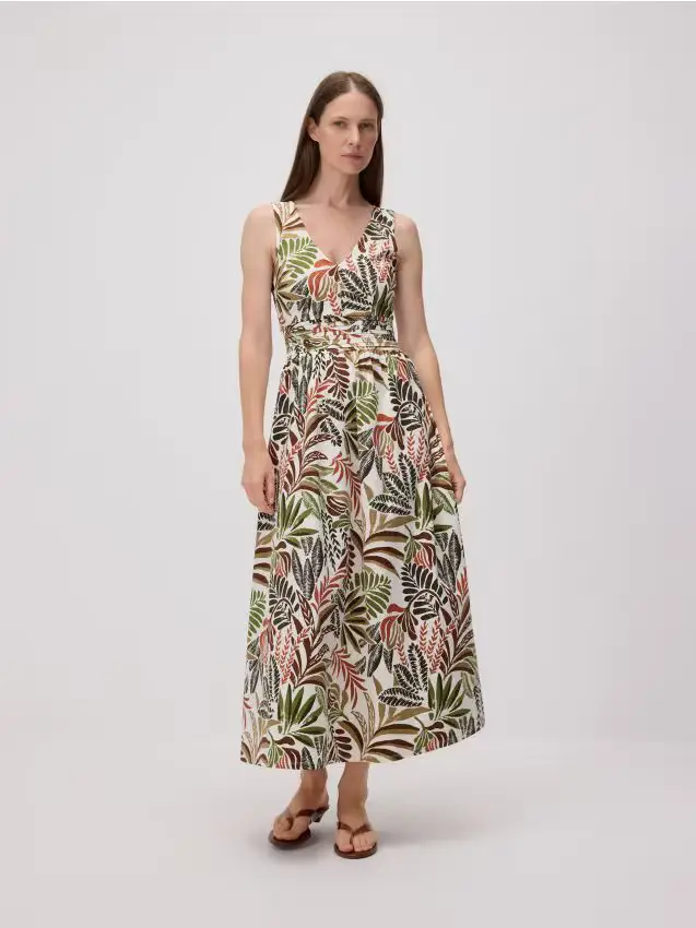 Abito maxi con laccio sulla schiena - multicolore