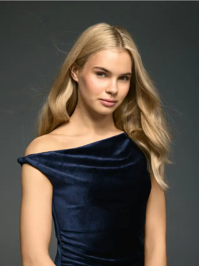 Abito maxi in velluto - blu scuro