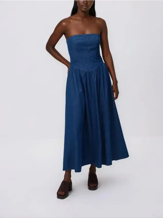 Abito midi in jeans - blu