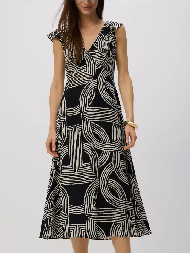 Abito midi in lyocell - nero