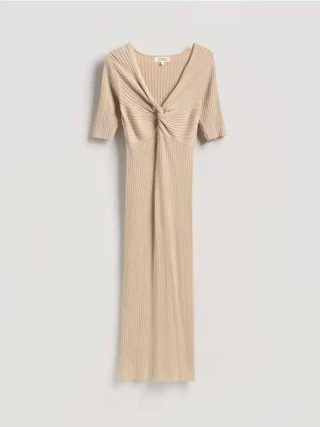 Abito midi in maglia - beige